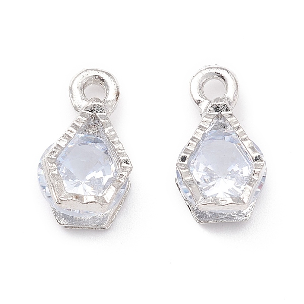 

PandaHall Alloy Clear Cubic Zirconia Charms, Long-Lasting Plated, Polygon, Platinum, 12.5x7x5.5mm, Hole: 1.5mm Alloy+Cubic Zirconia Polygon...