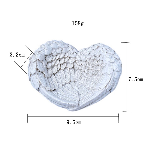 

PandaHall Heart Angel Wing Mini Resin Crystal Ball Display Bases, Crystal Sphere Display Stand, Wing, 75x95x32mm Resin Wing White