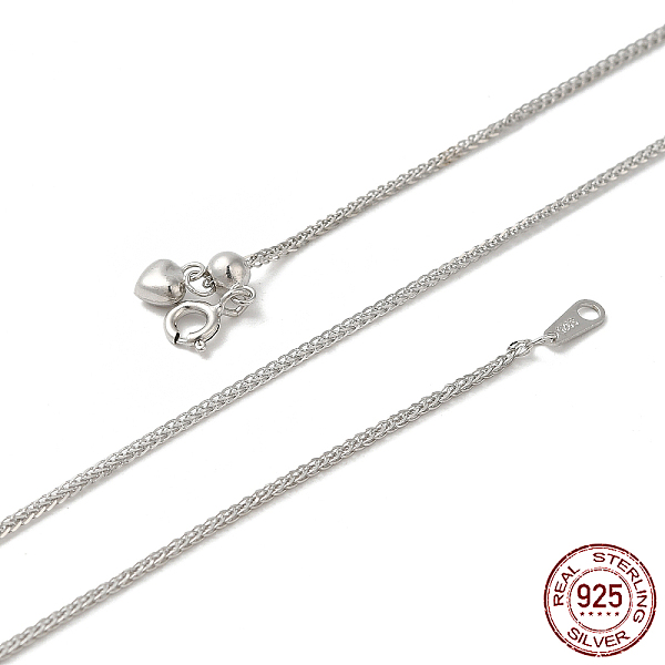 

PandaHall Rhodium Plated 925 Sterling Silver Wheat Chains Necklace for Women, Platinum, 19.69 inch(50cm) Sterling Silver