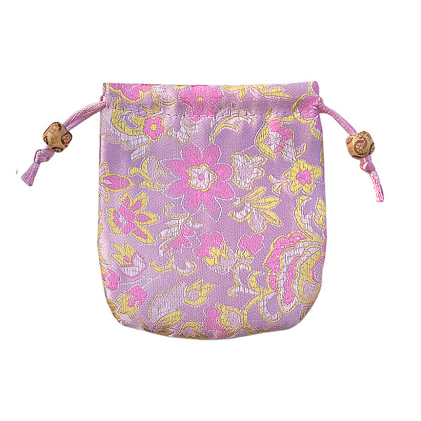 

PandaHall Chinese Style Flower Pattern Satin Jewelry Packing Pouches, Drawstring Gift Bags, Rectangle, Plum, 10.5x10.5cm Cloth Rectangle..., Purple