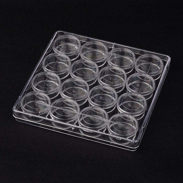 

PandaHall (Defective Outer Rectangle Box), Plastic Bead Containers, with 16pcs 10ml Small Bottles, Clear, 13.5x13.5x1.8cm Plastic Rectangle...