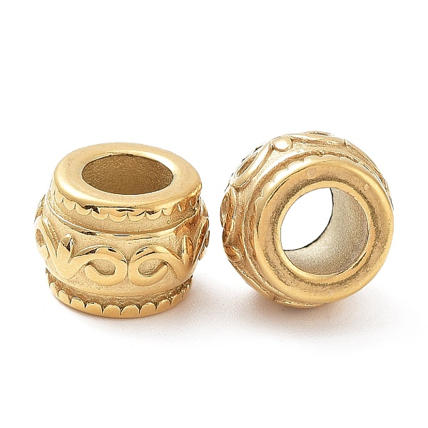 

PandaHall Ion Plating(IP) 304 Stainless Steel European Beads, Large Hole Beads, Rondelle, Golden, 12x9.5mm, Hole: 6mm 304 Stainless Steel...