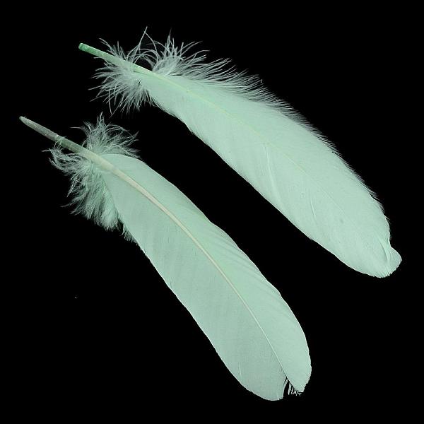 

PandaHall Goose Feather Costume Accessories, Dyed, Aquamarine, 160~215x36~47mm Feather Feather Green