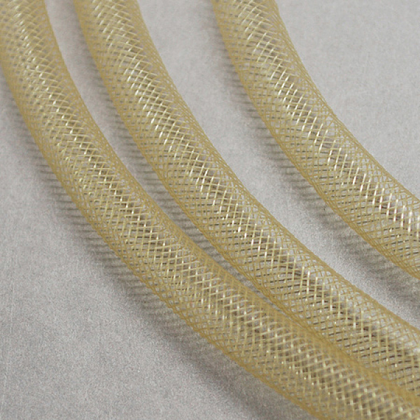 

PandaHall Plastic Net Thread Cord, Light Goldenrod Yellow, 16mm, 28Yards Plastic Yellow