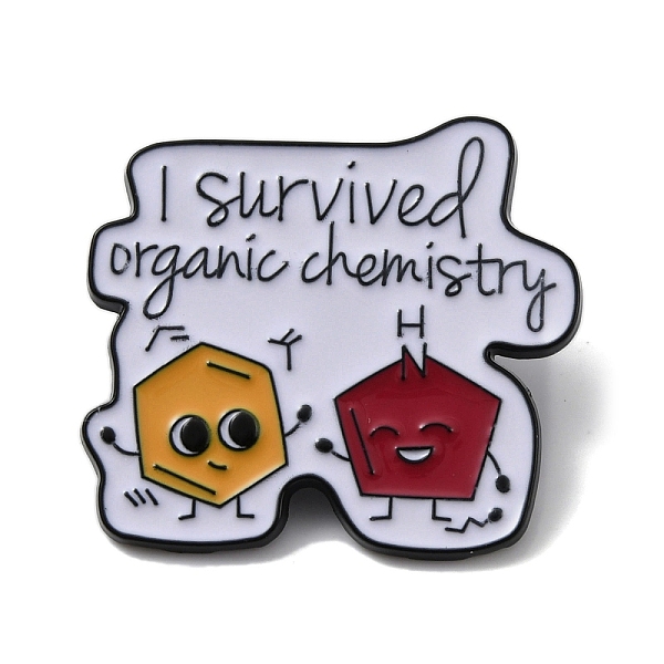 

PandaHall Word I Survived Enamel Pin, Aolly Chemical Theme Brooch for Backpack Clothes, Colorful, 27x30x1.5mm Alloy+Enamel Hexagon