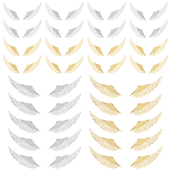 

PandaHall 80pcs Wing Charms, Guardian Angel Charms Angel Wings Pendant Feather Charms Lucky Couple Charms for Necklaces Bracelets Jewelry...