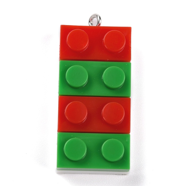 

PandaHall Resin Pendants, with Platinum Iron Loop, Toy Bricks, Red, 36x15.5x8mm, Hole: 2.6mm Iron+Resin Others Red