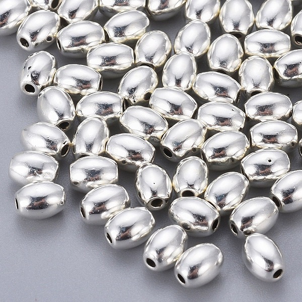 PandaHall Tibetan Style Alloy Beads, Lead Free & Cadmium Free, Oval, Antique Silver Color, 5x4mm, Hole: 1mm Alloy Oval