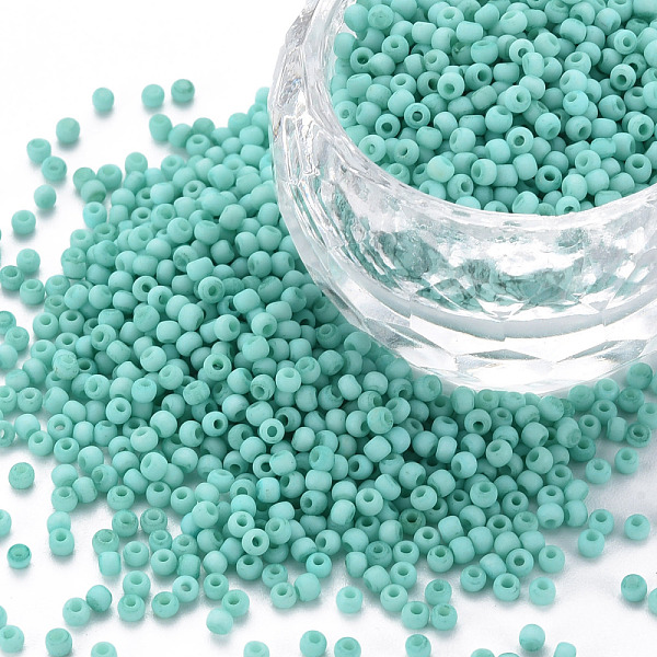 

PandaHall 13/0 Glass Seed Beads, Macaron Color, Round Hole, Round, Dark Turquoise, 13/0, 2~2.3x1.5mm, Hole: 0.8mm, about 450g/bag Glass