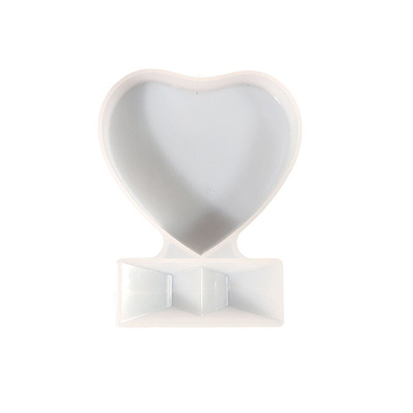 PandaHall DIY Food Grade Silicone Heart Photo Frame Display Molds, Resin Casting Molds, for UV Resin, Epoxy Resin Craft Making, White...