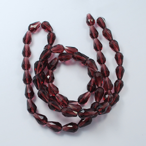 

PandaHall Glass Beads Strands, Faceted, teardrop, Purple, 15x10mm, Hole: 2mm, about 48pcs/strand, 27.56 inch(70cm) Glass Teardrop Purple