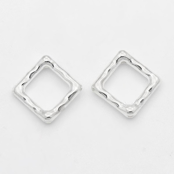 

PandaHall Tibetan Style Alloy Bead Frame, Rhombus, Cadmium Free & Nickel Free & Lead Free, Silver, 16x16x2mm, Hole: 1mm Alloy Rhombus