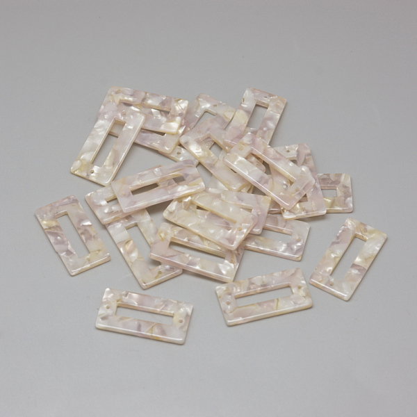 

PandaHall Cellulose Acetate(Resin) Links connectors, Rectangle, Lilac, 30x15.5x2.5mm, Hole: 1.5mm Cellulose Acetate Rectangle Purple
