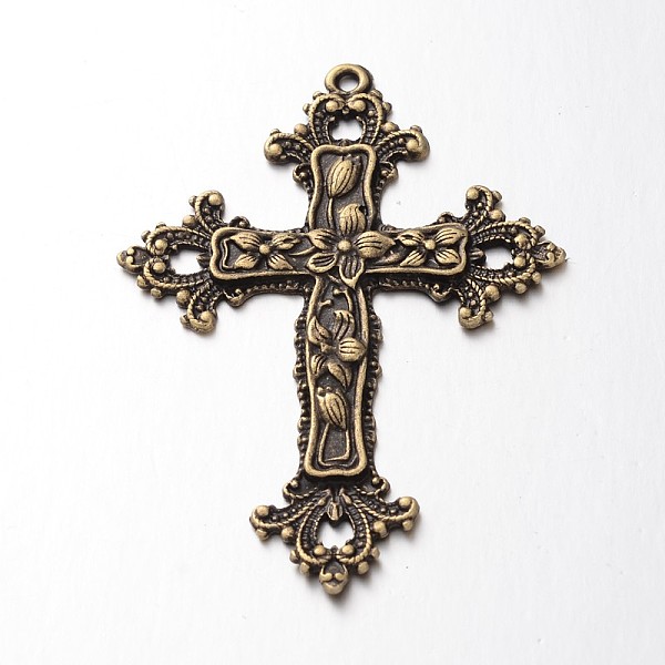 

PandaHall Tibetan Style Alloy Big Pendants, Cadmium Free & Nickel Free & Lead Free, Cross, Antique Bronze, 74x53x3.5mm, Hole: 2.5mm Alloy...