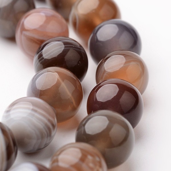 

PandaHall Natural Botswana Agate Bead Strands, Round, 8mm, Hole: 1mm, about 48pcs/strand, 15.3 inch Botswana Agate Round