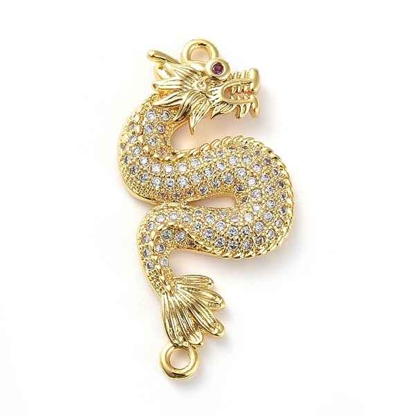 

PandaHall Brass Micro Pave Cubic Zirconia Links connectors, Dragon, Clear, Golden, 33x15.5x3mm, Hole: 1.6mm Brass+Cubic Zirconia Dragon...