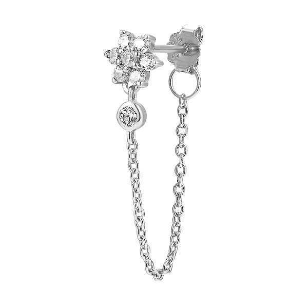 

PandaHall 925 Sterling Silver Tassel Earrings Moon/Flower Earrings Sterling Silver