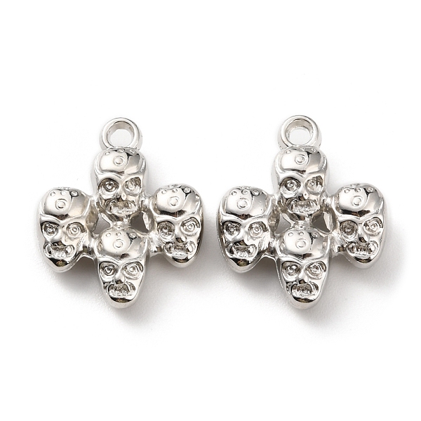 

PandaHall Halloween CCB Plastic Pendants, Skull Charm, Platinum, 29.5x24.5x7.5mm, Hole: 3mm Plastic Skull