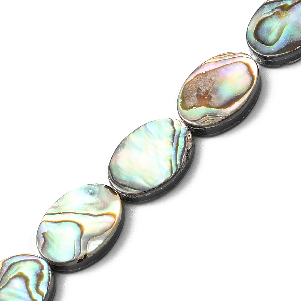 

PandaHall Natural Paua Shell Beads Strands, Oval, 14x10~10.5x3~3.5mm, Hole: 0.5mm, about 28pcs/strand, 16.02 inch(40.7cm) Paua Shell Oval