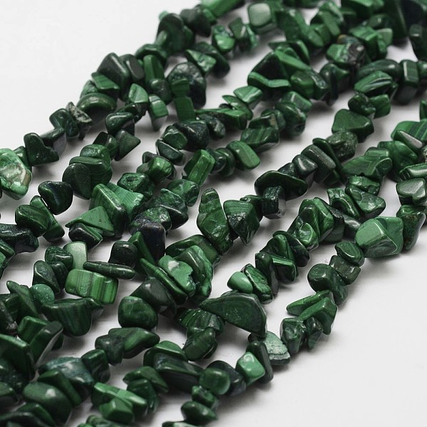 

PandaHall Natural Malachite Beads Strands, Chip, Dark Green, 3~5x7~13x2~4mm, Hole: 0.4mm, 32 inch Malachite Chip Green