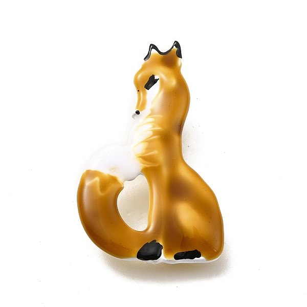 

PandaHall Alloy Enamel Brooches, Cadmium Free & Lead Free, Fox, Camel, 53.5x33x3.5mm, Pin: 0.7mm Alloy+Enamel Orange