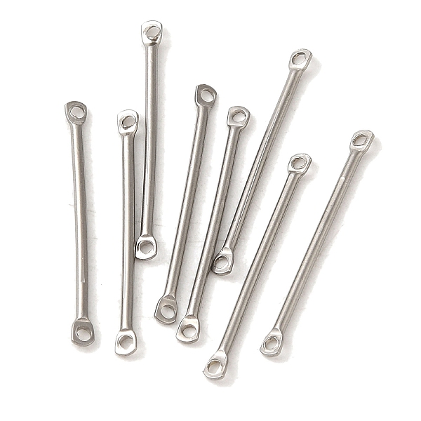 

PandaHall 304 Stainless Steel Connector Charms, Bar Links, Stainless Steel Color, 25x2.5x1.2mm, Hole: 1.2mm 304 Stainless Steel Stick