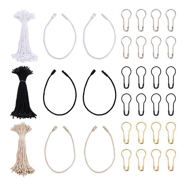 

PandaHall Kissitty 600Pcs 3 Colors Cotton Strings with Hang Seal Tag, with 600Pcs Iron Safety Pins, Mixed Color, Cord: 205x2mm, Safety Pins...