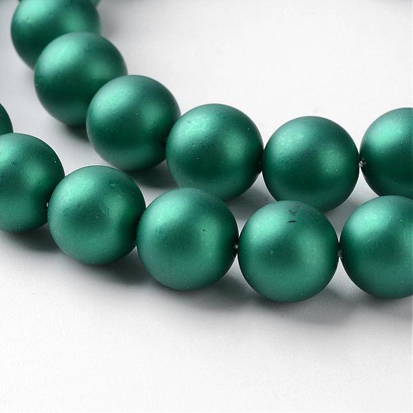 

PandaHall Shell Pearl Bead Strands, Frosted, Round, Dark Slate Gray, 10mm, Hole: 1mm, about 40pcs/strand, 15.7 inch Shell Pearl Round Gray