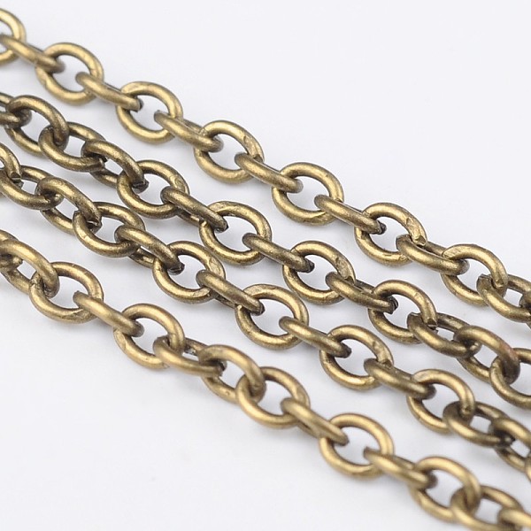 

PandaHall Iron Cable Chains, for DIY Jewelry Making, with Spool, Unwelded, Oval, Lead Free and Nickel Free, Antique Bronze, 3x2x0.5mm, about...