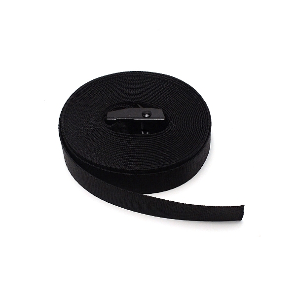 

PandaHall Nylon Fixed Strap, with Zinc Alloy Clasps, Flat, Black, 5000x25.5mm Nylon Black