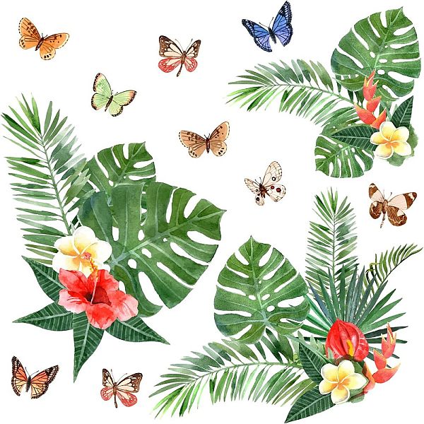 

PandaHall PVC Wall Stickers, for Wall Decoration, Leaf Pattern, 290x730mm Plastic Leaf