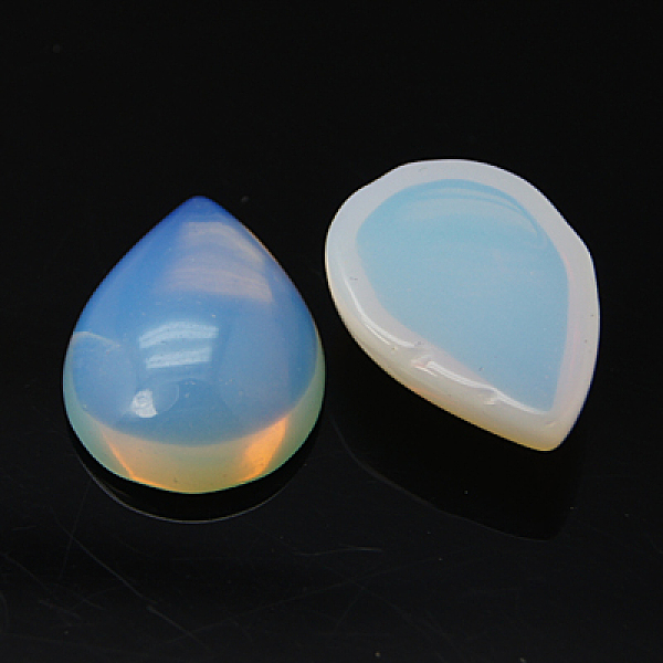 

PandaHall Opalite Cabochons, teardrop, Alice Blue, 18x13x5mm Opalite Teardrop Blue