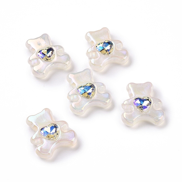 

PandaHall Acrylic Cabochon, with Acrylic Rhinestone, Bear with Heart, White, 33x29x9mm Acrylic Bear White