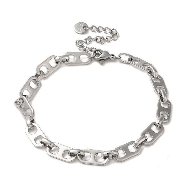 

PandaHall Brass Mariner Link Chains Bracelets for Women, Platinum, 9-3/4 inch(24.6cm) Brass