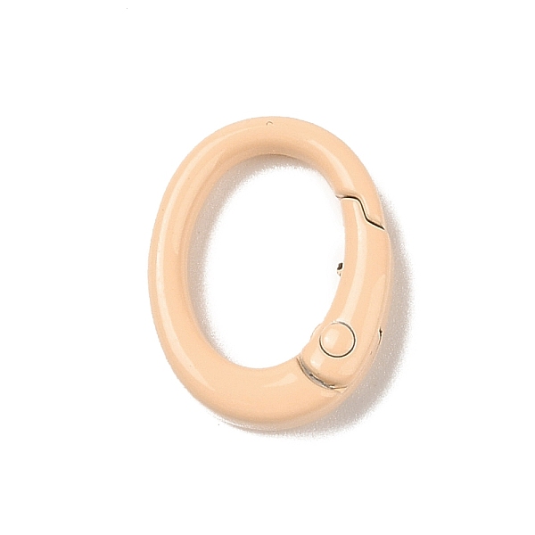 

PandaHall Spray Painted Alloy Spring Gate Rings, Oval, PeachPuff, 19.5x15x4.5mm Alloy Brown