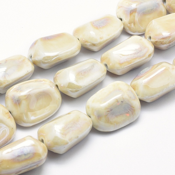 

PandaHall Handmade Eco-Friendly Porcelain Beads, Nuggets, Antique White, 34~35x26~27x18~20mm, Hole: 3mm Porcelain Nuggets Orange