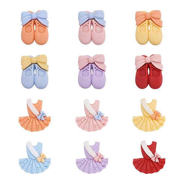

PandaHall Biyun 48Pcs 12 Style Resin Cabochons, DIY Accessories, Mixed Color, 28~30x22~28.5x5~8mm, 4pcs/style Resin Mixed Shapes Multicolor