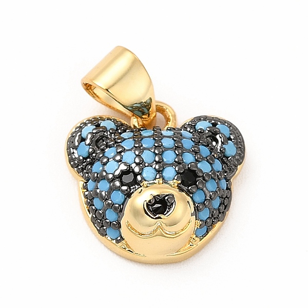 

PandaHall Rack Plating Brass Micro Pave Cubic Zirconia Charms, Cadmium Free & Lead Free, Real 18K Gold Plated, Long-Lasting Plated, Bear...