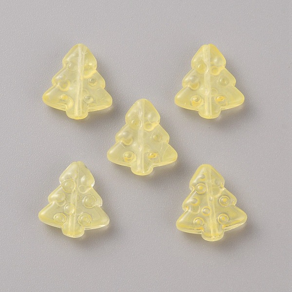 

PandaHall Handmade Lampwork Beads, Christmas Trees, Yellow, 16x15x5mm, Hole: 1mm Lampwork Tree Yellow