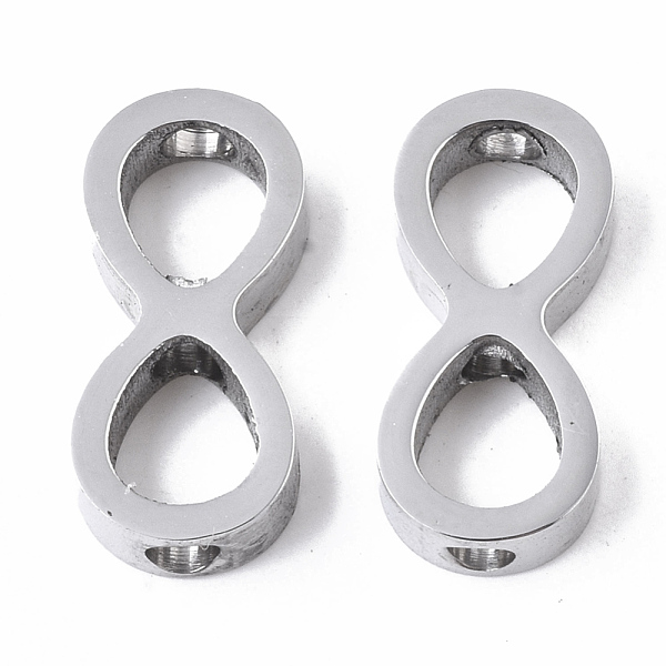 

PandaHall 304 Stainless Steel Beads, Infinity, Stainless Steel Color, 14.5x7x3mm, Hole: 2mm 304 Stainless Steel Infinity