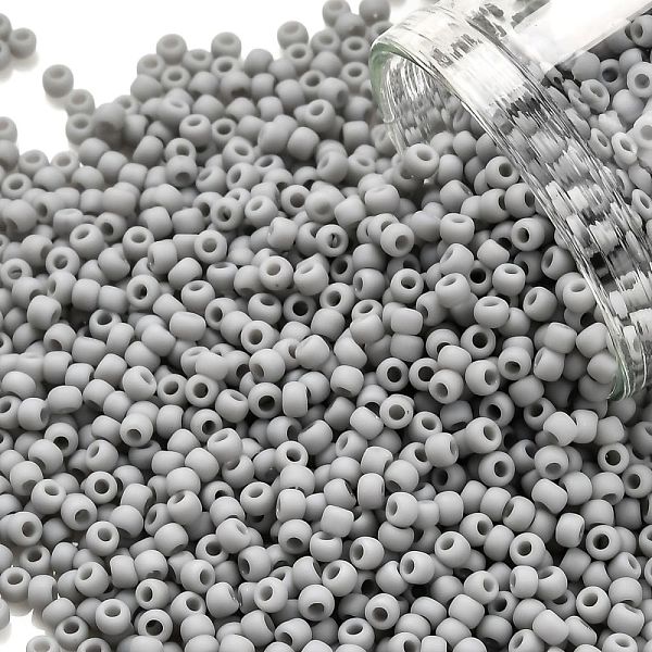 

PandaHall TOHO Round Seed Beads, Japanese Seed Beads, (53F) Opaque Frost Gray, 11/0, 2.2mm, Hole: 0.8mm, about 1110pcs/bottle, 10g/bottle...