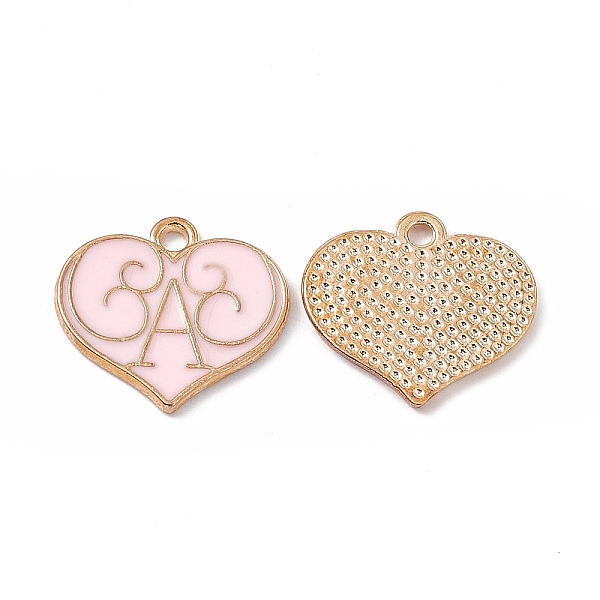 

PandaHall Alloy Enamel Pendants, Heart with Letter A Charm, Golden, Mixed Color, 17x18x1mm, Hole: 1.8mm Alloy+Enamel Heart Multicolor