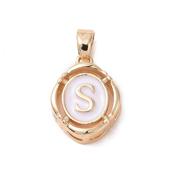 

PandaHall 304 Stainless Steel Enamel Pendants, Oval with Letter, Golden, White, Letter.S, 15.5x11.5x4mm, Hole: 4.5x2.5mm Stainless...