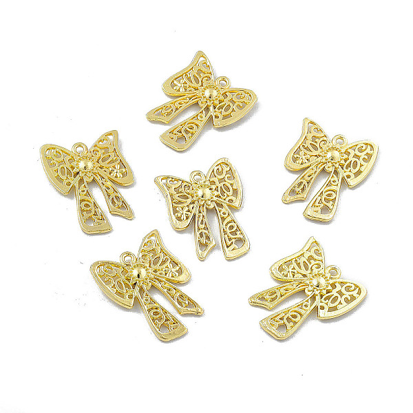 

PandaHall Rack Plating Alloy Pendants, Bowknot Charm, Light Gold, 25x19.5x3mm, Hole: 1.4mm Alloy Bowknot