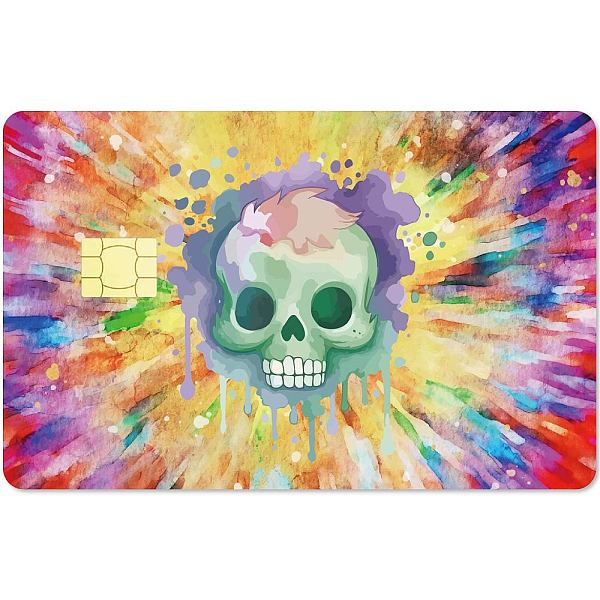 

PandaHall Rectangle PVC Plastic Waterproof Card Stickers, Self-adhesion Card Skin for Bank Card Decor, Skeleton, 186.3x137.3mm Plastic...