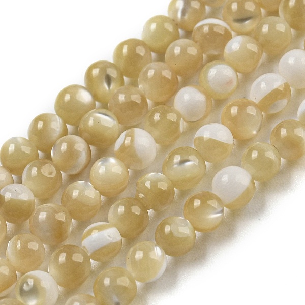 

PandaHall Natural Trochid Shell/Trochus Shell Beads Strands, Round, Wheat, 3mm, Hole: 0.3mm, about 129pcs/strand, 15.12''(38.4cm) Trochus..., Orange