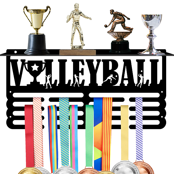 

PandaHall SUPERDANT Medal Shelf Hanger Trophy Shelf Sports Medal Holder Hanging Awards Shelf Medal Hooks Awards Display Decoration Iron..., Black