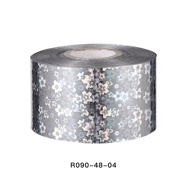 

PandaHall Shining Laser Transfer Foil Nail Sticker Decals, for Nail Tips Decorations, Silver, 40mm, 120m/roll Paper Others Silver