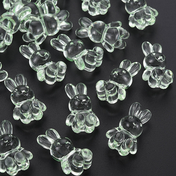 

PandaHall Transparent Acrylic Beads, Rabbit, Light Green, 24.5x14.5x11mm, Hole: 2.5mm, about 300pcs/500g Acrylic Rabbit