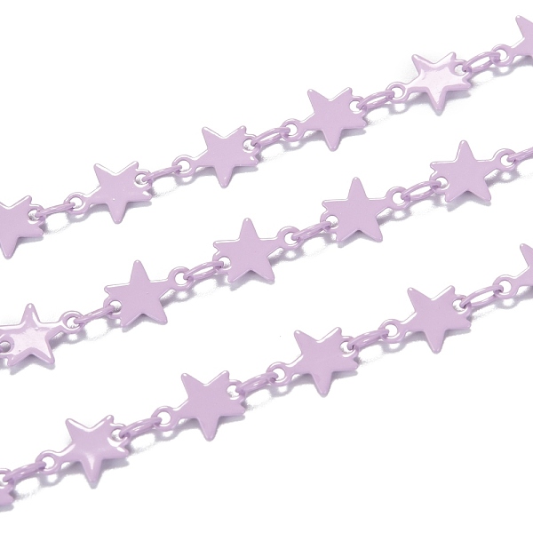 

PandaHall Spray Painted Brass Link Chains, Soldered, with Spool, Star, Thistle, link: 4x3x0.5mm, star: 8.5x6.5x0.4mm, 32.8 Feet(10m)/roll..., Purple